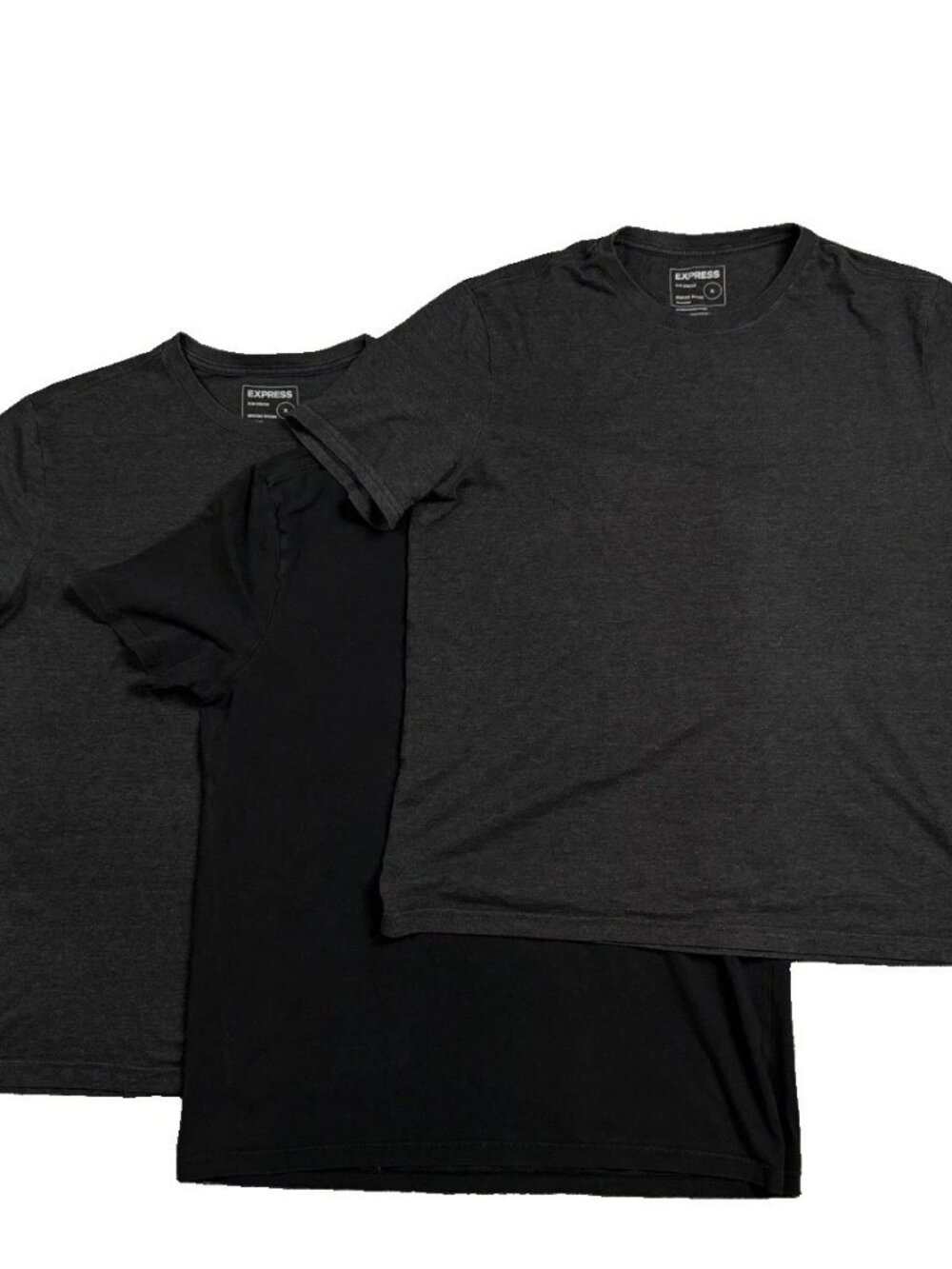 Express T-Shirts Mens XL Black Gray Slim Stretch Moisture Wicking Lot of 3